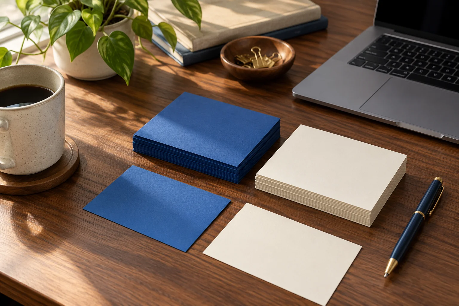 Cuaderno y tarjetas de planificación para un curso de herramientas de IA en oficina